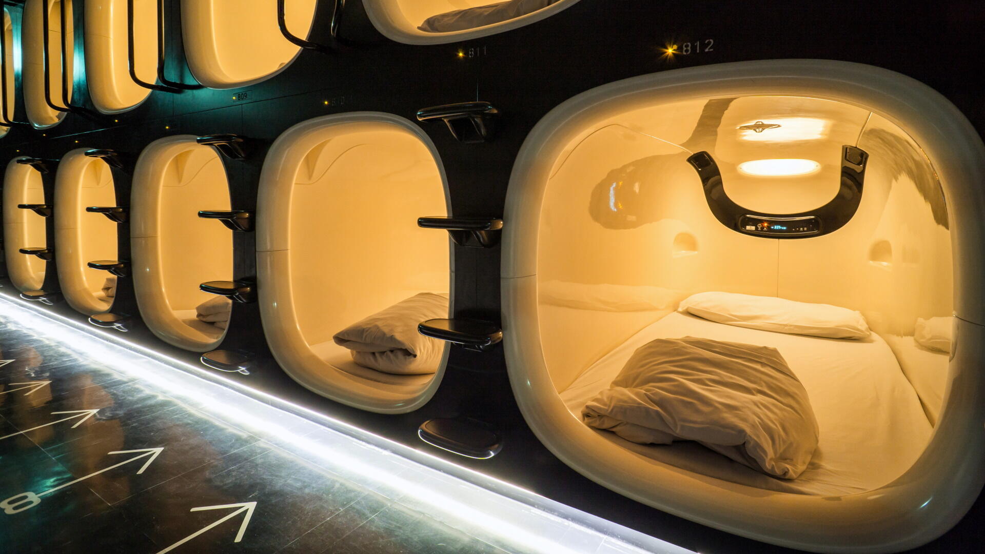 Staying at a capsule hotel